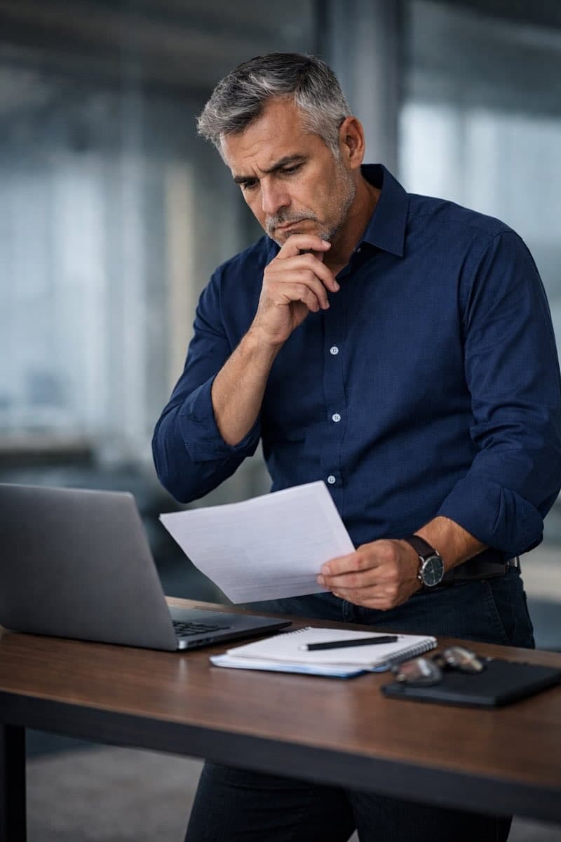 A reviewer examining compliance documentation